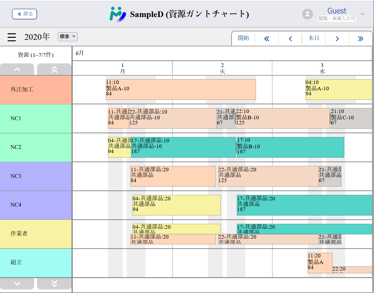 v1.2 Resource Gantt Chart Screen